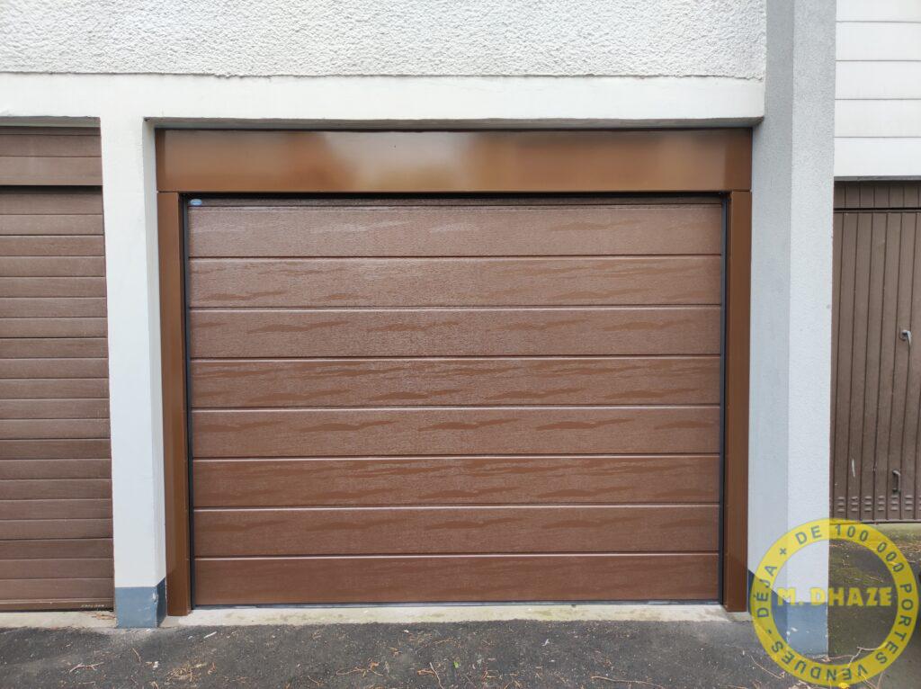 Instalation de porte sectionnelle sur pré-cadre à Villeneuve d’Ascq dans les Hauts de France