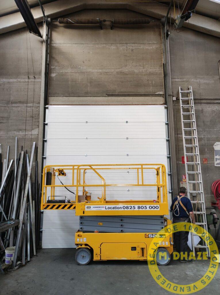 remplacement tablier porte industrielle grande hauteur a remontée droite tourcoing M DHAZE 1