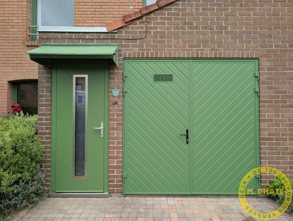 Porte d’entrée aluminium et porte de garage 2 battants à Marcq en Baroeul (59)